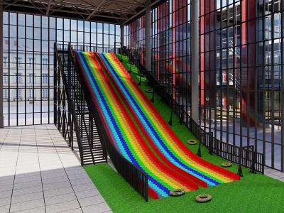New design children spiral rainbow slides for amusement park