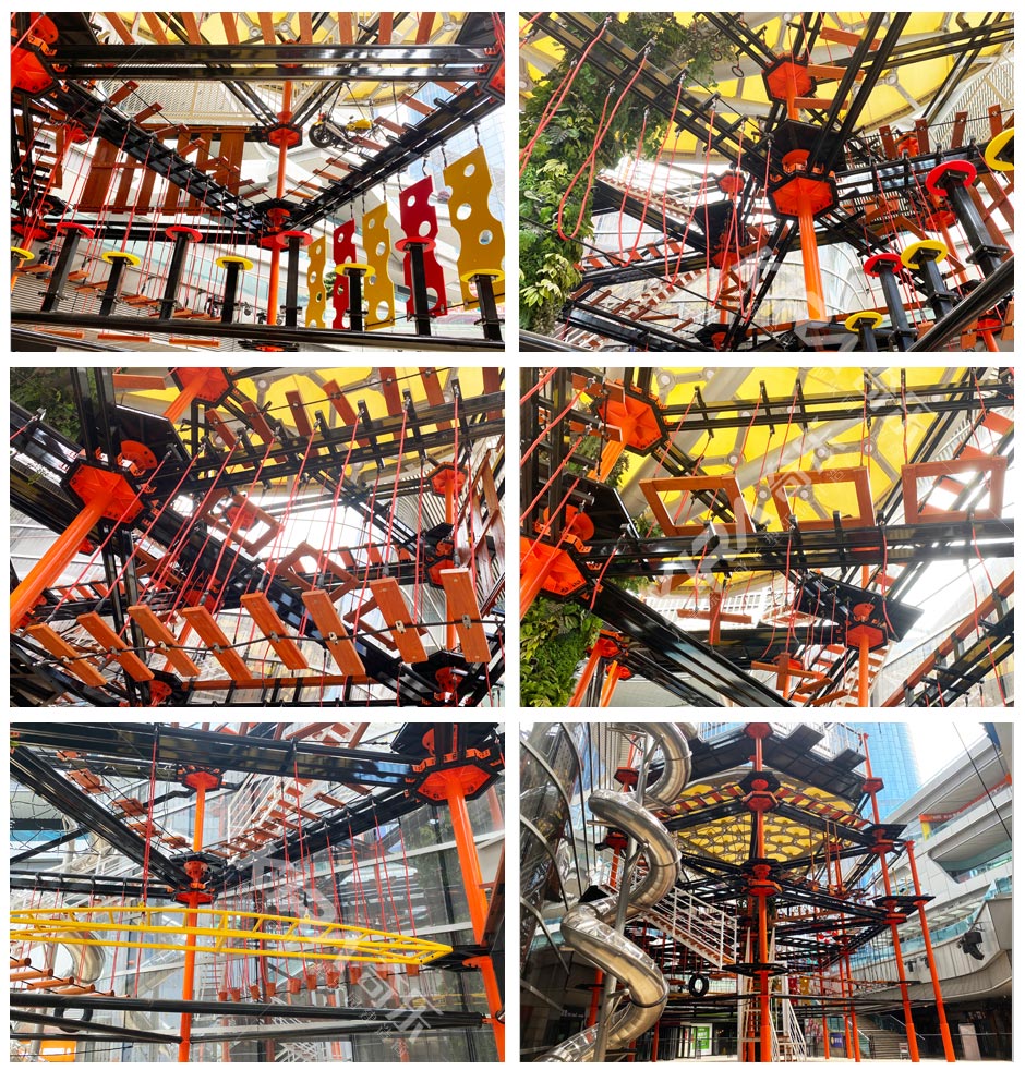 Shopping Mall Climbing Rope Element Indoor Ropes Course