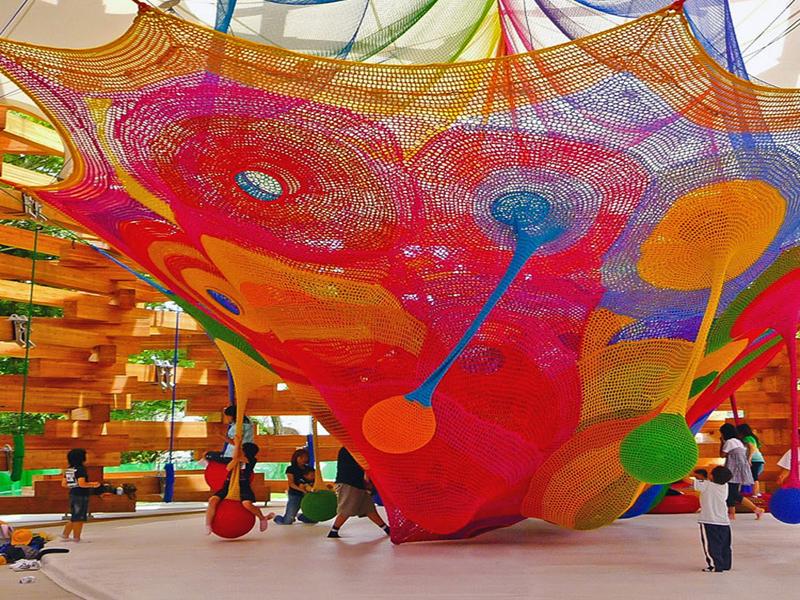 Colorful Rainbow Color Polyester Knotless Cargo Climbing  Rope/Container/Fall Arrest/Safety Catch Net/Netting Soft Play Net for Kids  Indoor Play Ground - China Polyester Net, Safety Mesh