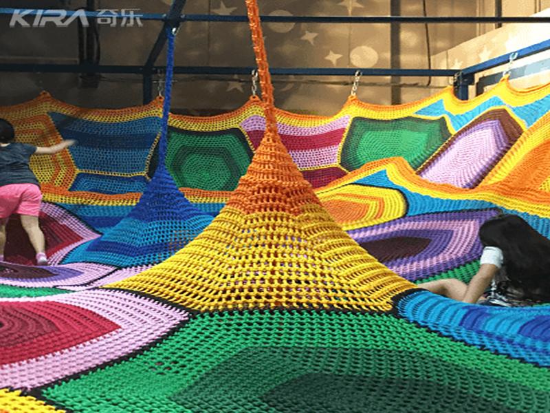 Kids polyester rope climbing net playground rainbow net for