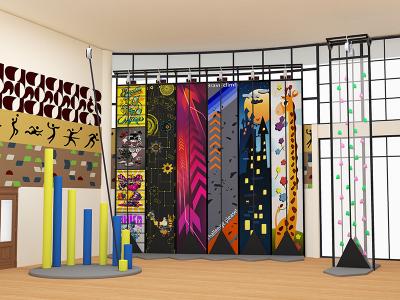 Best quality fun climbing wall custom style with safety equipment