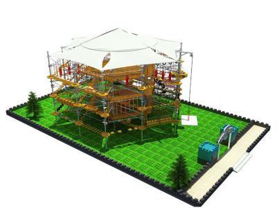 Outdoor children playground high rope course for adults