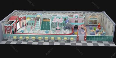 Indoor Playgrounds with Soft Play Equipment Set and Trampoline for Kids